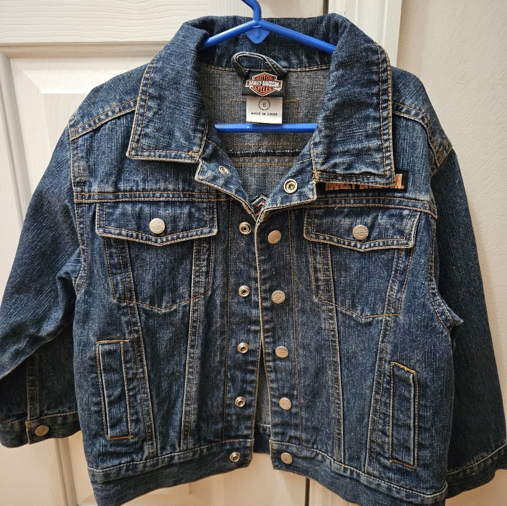 Children's size 6 Harley Davidson denim jacket
